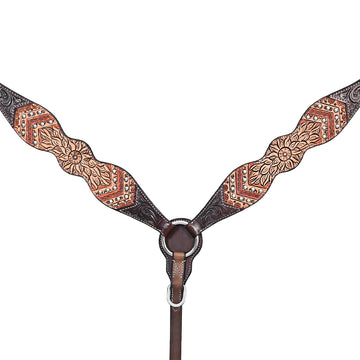 HILASON Western Horse Headstall Breast Collar Leather Brown